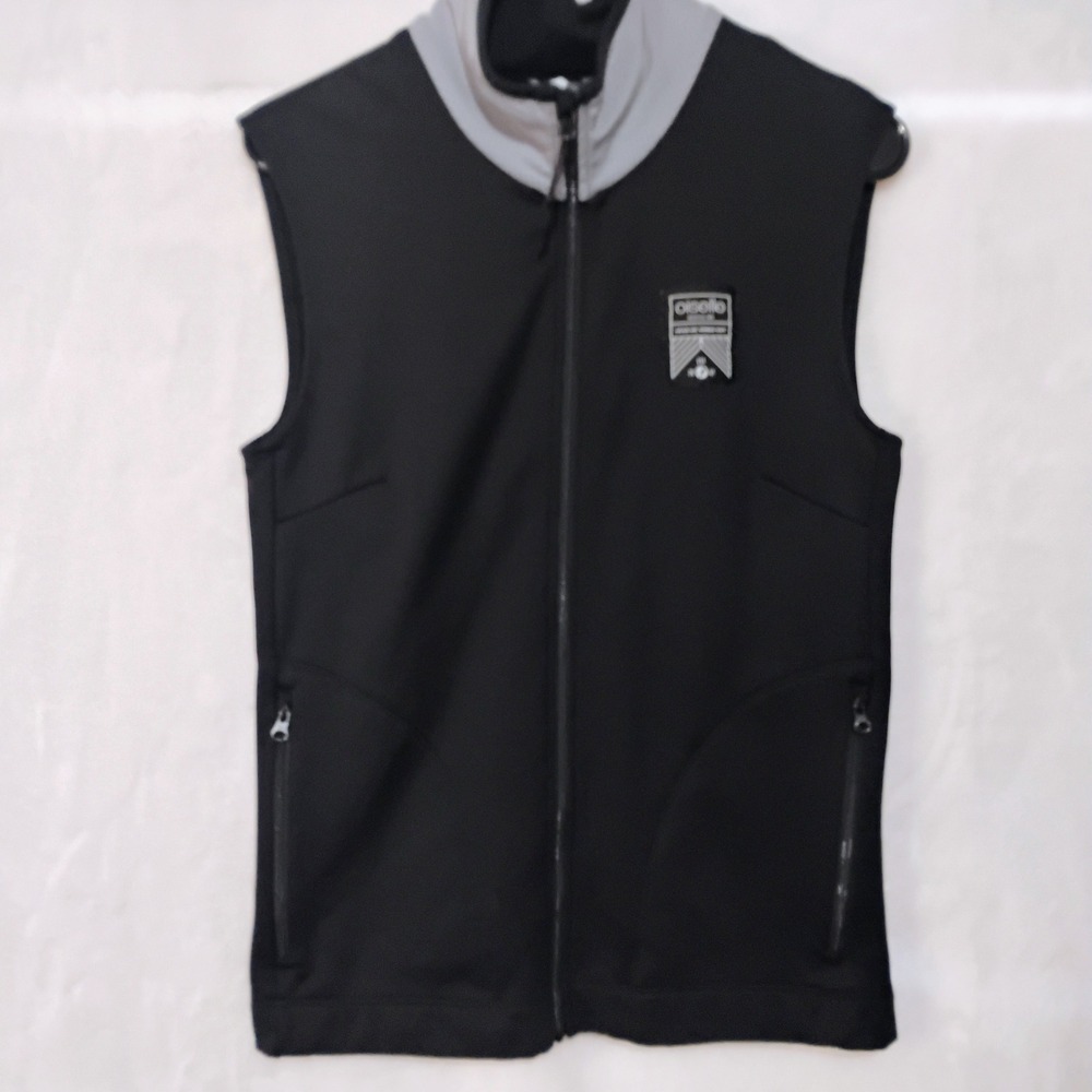 Oiselle Womens Large Power On Black Full Zip Running Vest Fleece Lined Pockets Z